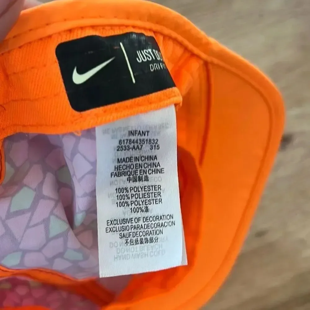 Nike infant baseball cap pink orange print